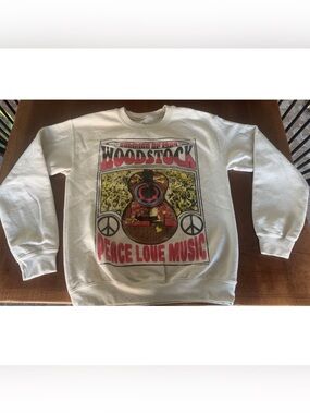 EARTHBOUND Tan Crewneck Sweatshirt with Red & Yellow Woodstock Graphic